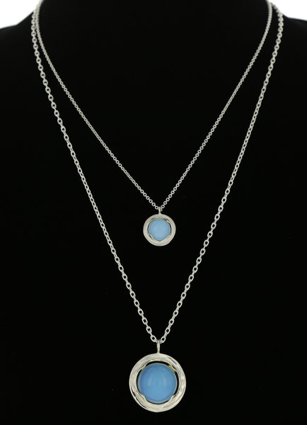 STERLING FRAME PENDANT WITH OPALITE / LARGE