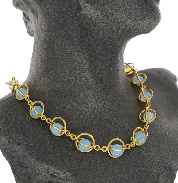 CAGE CHOKER WITH OPALITE SPHERES