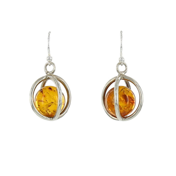 LARGE CAGES / STERLING WITH AMBER