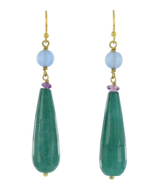 FACETED JADE FRENCH WIRES / GREEN