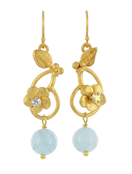 SMALL PAISLEY FRENCH WIRES / AQUA CHALCEDONY