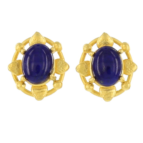 OVAL STUDS / LAPIS