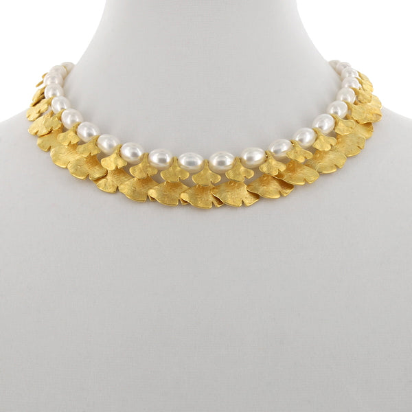 DOUBLE GINGKO LEAF NECKLACE