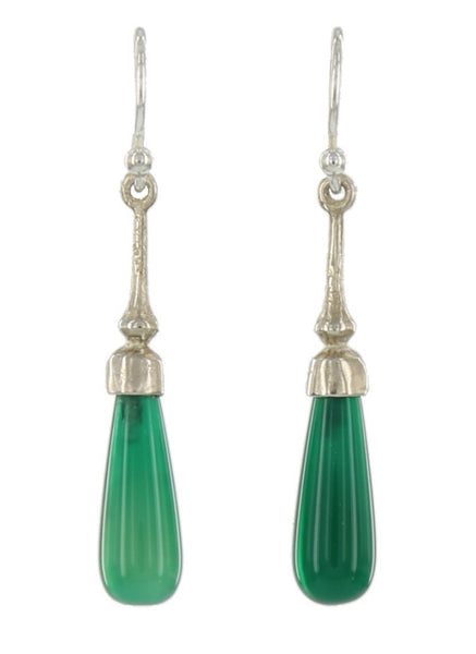SOHO FRENCH WIRES / STERLING, GREEN ONYX