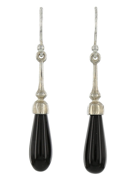 SOHO FRENCH WIRES / STERLING, BLACK ONYX.