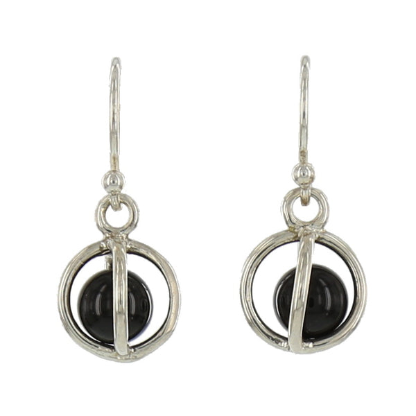 SMALL STERLING CAGES / BLACK ONYX