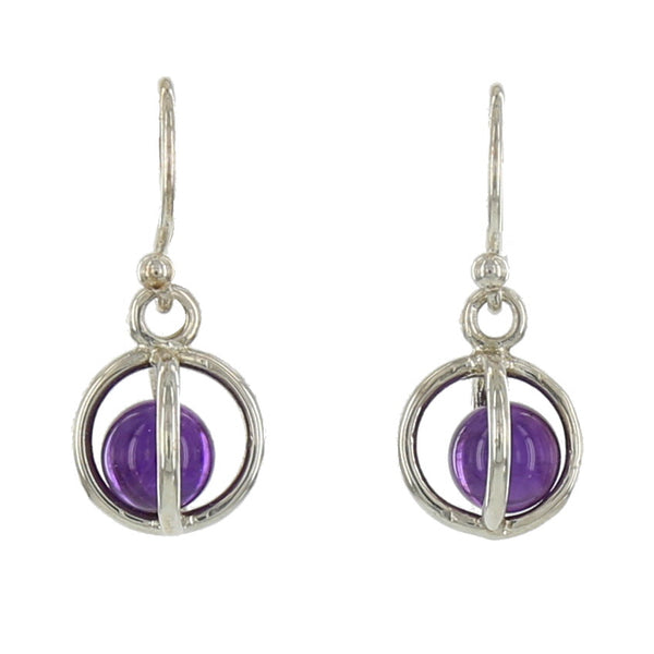 SMALL STERLING CAGES / AMETHYST