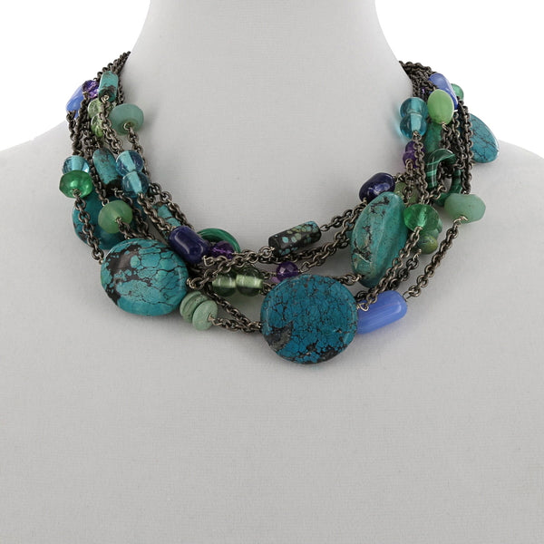 ONE OF A KIND SILVER / CHINESE TURQUOISE NECKLACE