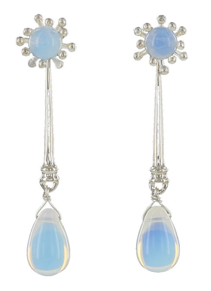 SPLASH STUD WITH  REMOVABLE DROP /  SILVER / OPALITE