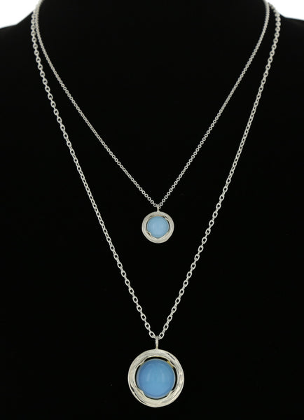 STERLING FRAME PENDANT WITH OPALITE / LARGE