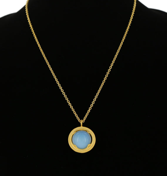 LARGE FRAME PENDANT / GOLD/ OPALITE