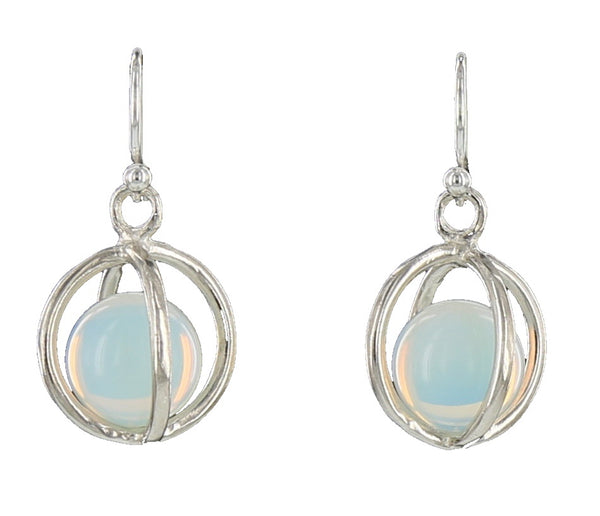 LARGE CAGE FRENCH WIRE / SILVER / OPALITE