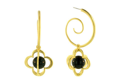 LARGE SPIRALS WITH POPCORN CAGES / BLACK ONYX