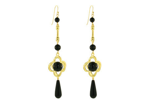 LARGE POPCORN FRENCH WIRES  / BLACK ONYX