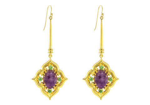 OVAL GOTHIC DROPS / AMETHYST