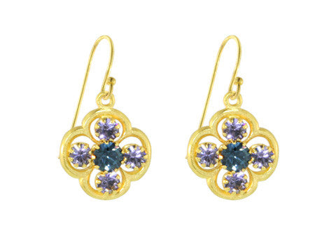SMALL CLOVER FRENCH WIRES / MONTANA SAPPHIRE