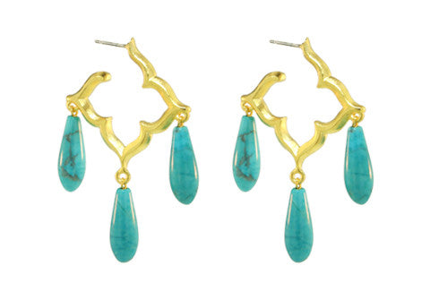 SMALL GOTHIC HOOPS / TURQUOISE