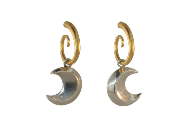 GOLD SPIRAL WITH SILVER MOONS.